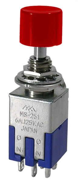 44-622-0 BOUTON-POUSSOIR SPDT ALT 6A/125 ROUGE