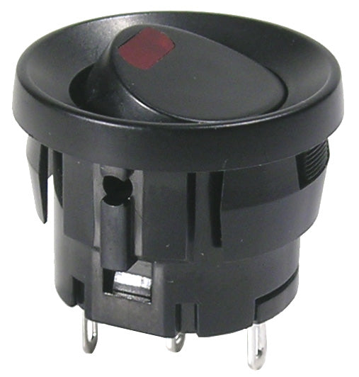46-102-1 SPST RND ROCKER LED ROUGE 5 A/125 V