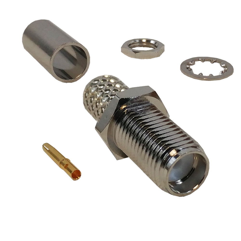 SMA Female Bulkhead Crimp Connector for LMR-240 50 Ohm