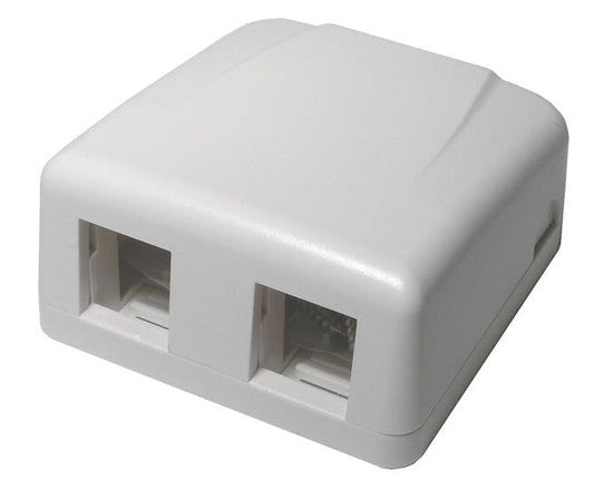 13-122-0  DOUBLE SURFACE BOX WHITE  FOR KEY JACK