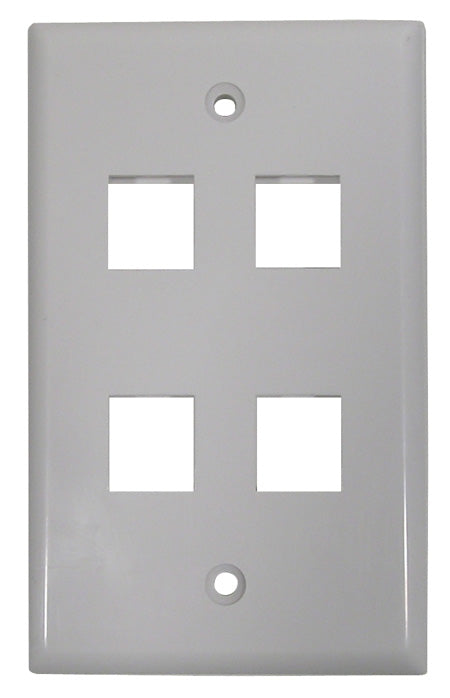 13-134-1  QUAD FLUSH MT PLATE WH    PKG 1