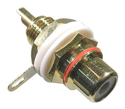 24-183R-0  GOLD RCA JACK RED FRONT H
