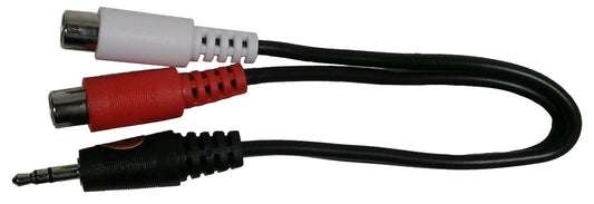 27-972-0  3.5MM STEREO TO 2 RCA JACKS 6"