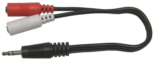 27-978-0  6" 3.5MM STEREO Y PLUG - 2 JACKS