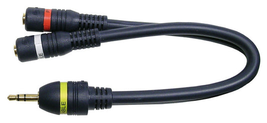 27-978P-1  6" 3.5MM STEREO Y PLUG - 2 JACKS
