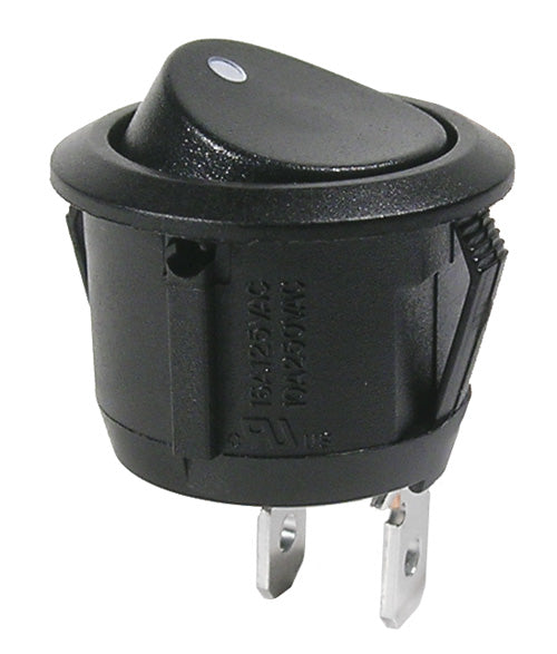 46-100J-0  SPST RND ROCKER WHITE DOT 10A/125VAC
