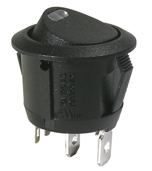 46-102J-0  SPST RND ROCKER RED LED 10A/125V