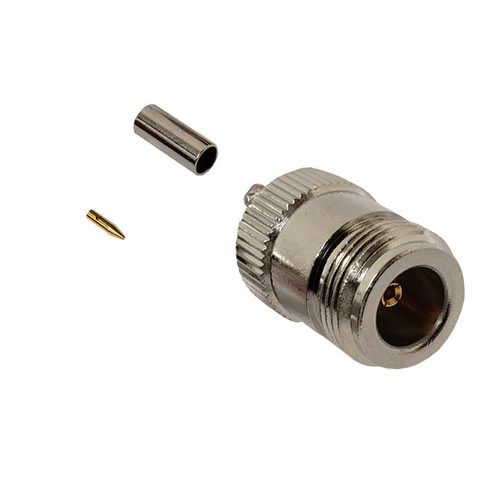 Connecteur femelle à sertir de type N pour RG174 (LMR-100) 50 ohms