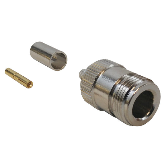 Connecteur femelle à sertir de type N pour RG58 (LMR-195) 50 ohms