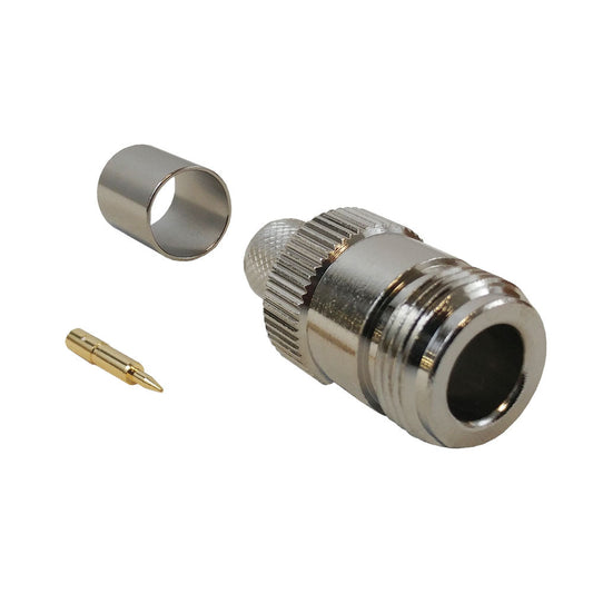 Connecteur femelle à sertir de type N à polarité inversée pour RG8 (LMR-400) 50 ohms