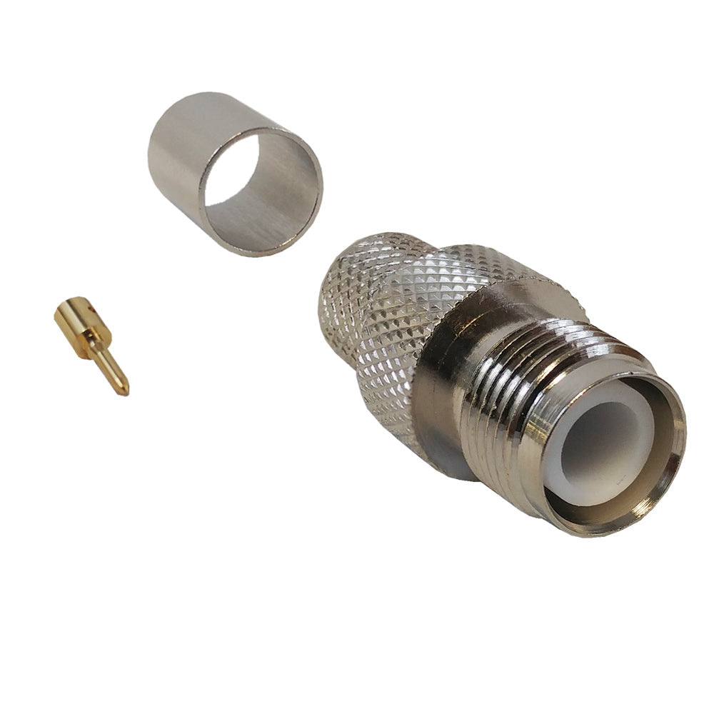 Connecteur femelle à sertir TNC à polarité inversée pour RG8 (LMR-400) 50 ohms