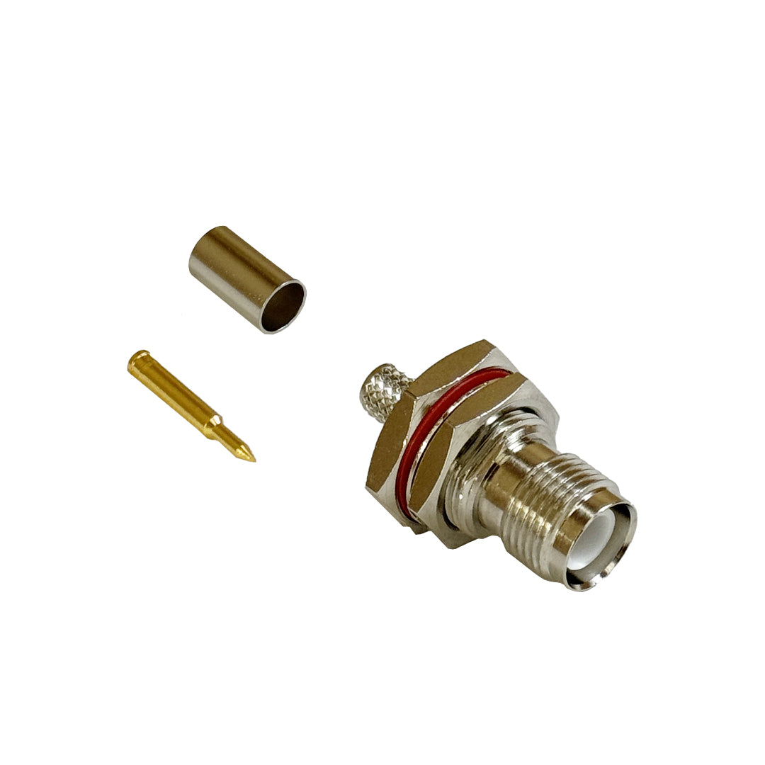 Connecteur femelle à sertir TNC à polarité inversée pour cloison LMR-240 50 ohms